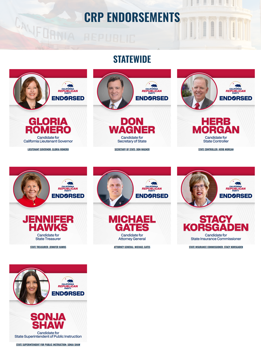CAGOP Statewide Endorsements